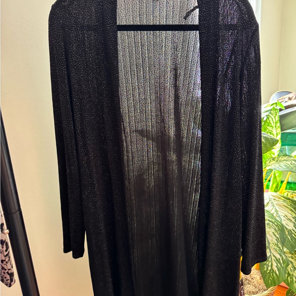 Black Sheer Glitter Kimono